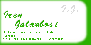 iren galambosi business card